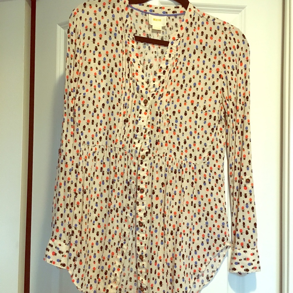 Anthropologie Maeve light, button down shirt